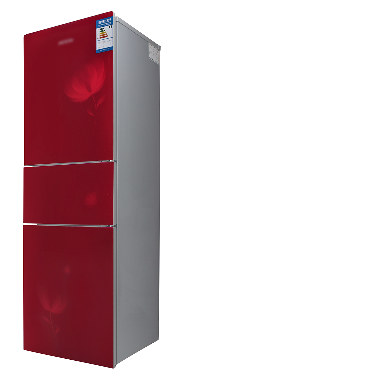 Glass door refrigerator 217 Liter colorful large fridge / freezer
