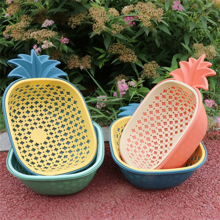 Modern Simple Double Pineapple Drain Basket Fruit Bowl