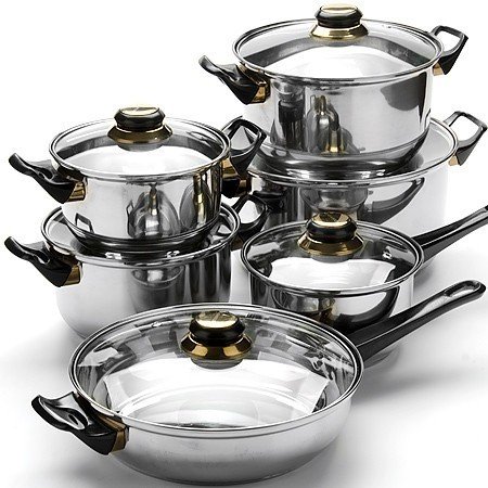 12-Pieces With Non Stick Frying Pan Cookware Sets