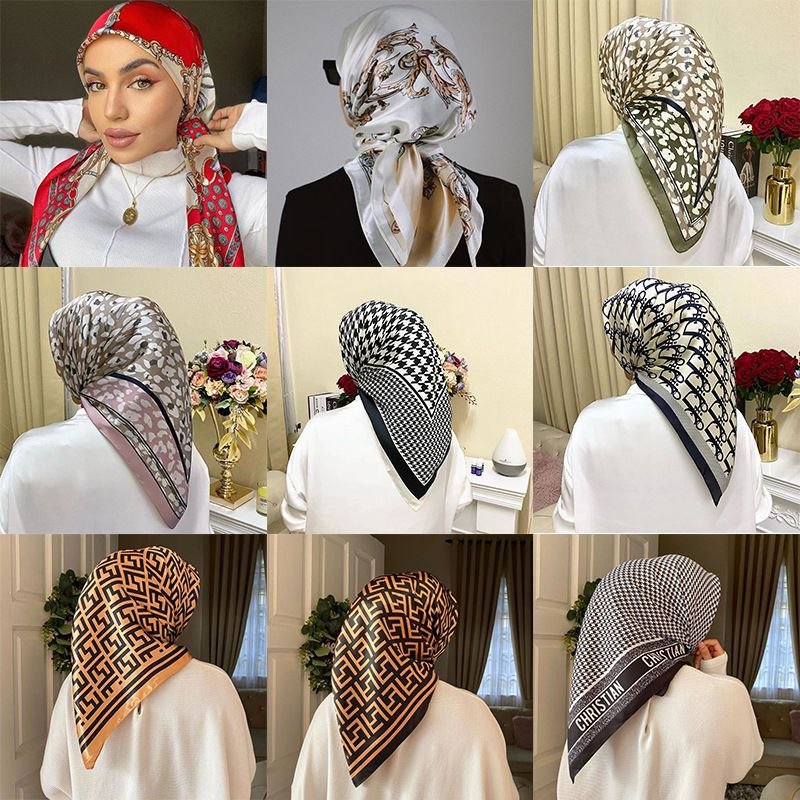 Silk Muslim Turban Scarfs for Women Hijab