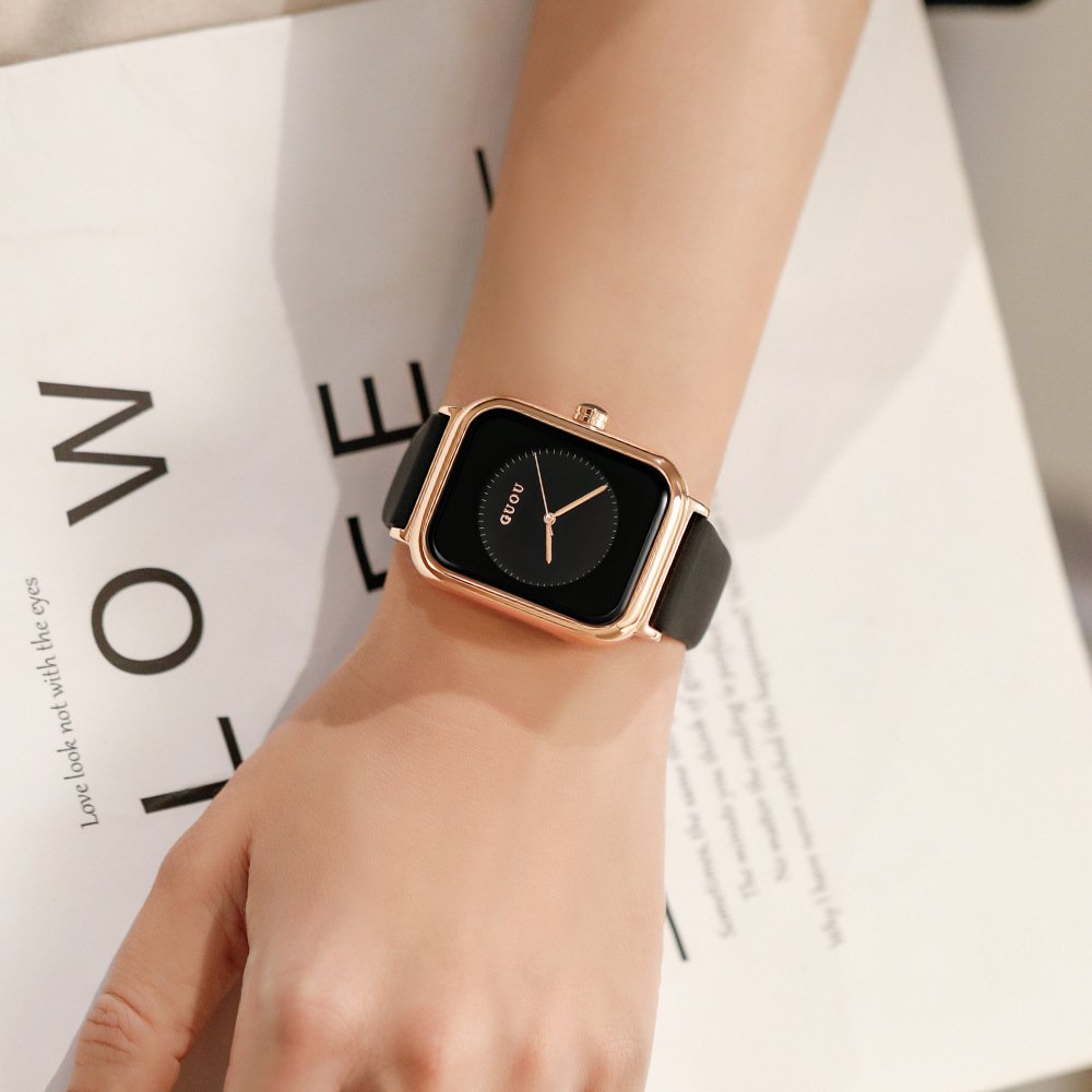 High quality Watch woman Silicone Band Square Wristwatches