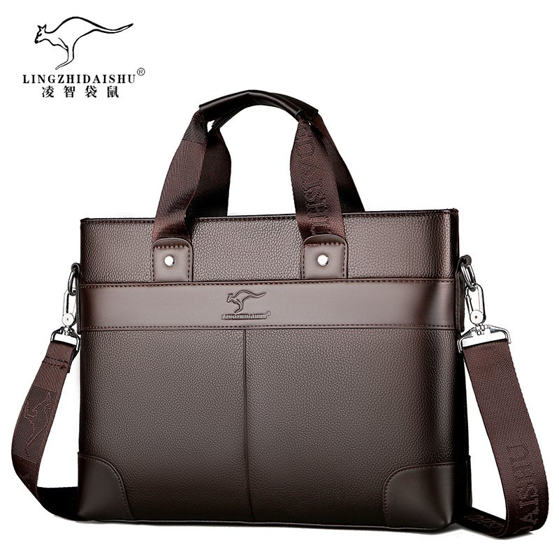 Businessmen Leather Briefcase Laptop Bags Maltiness